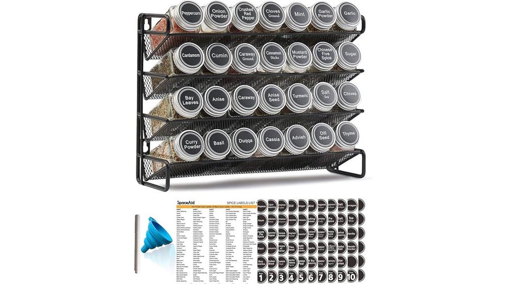 28 jars with labels