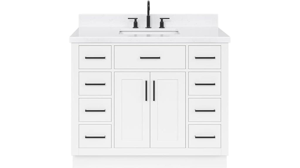 42 inch white bathroom vanity