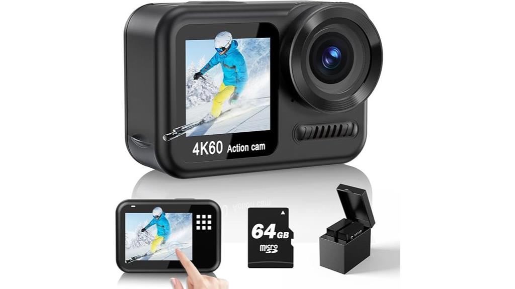 4k60fps waterproof touch camera