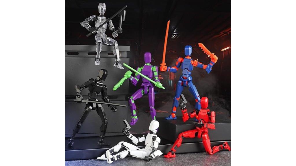 6 piece articulated robot set