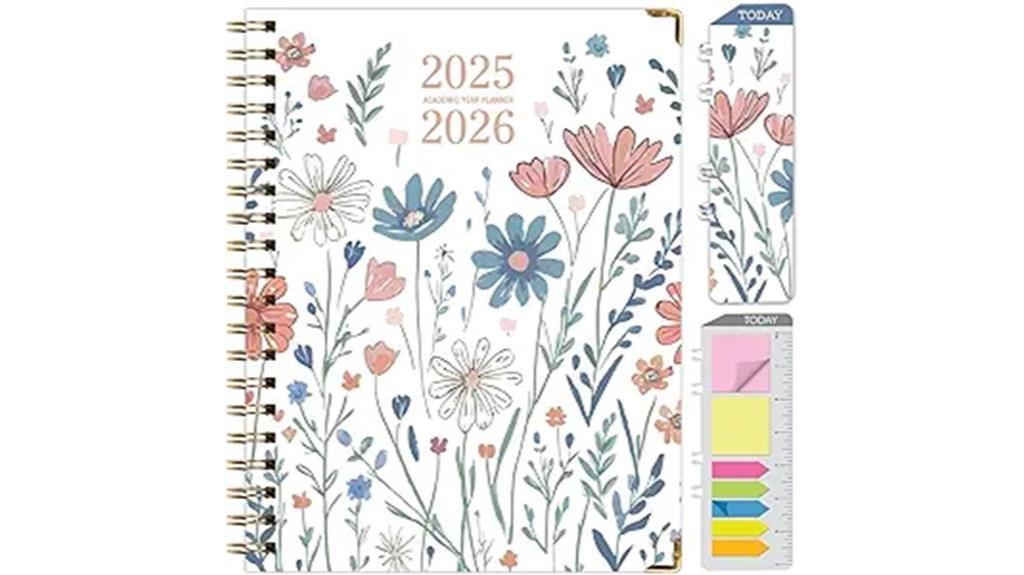 academic planner with bookmarks