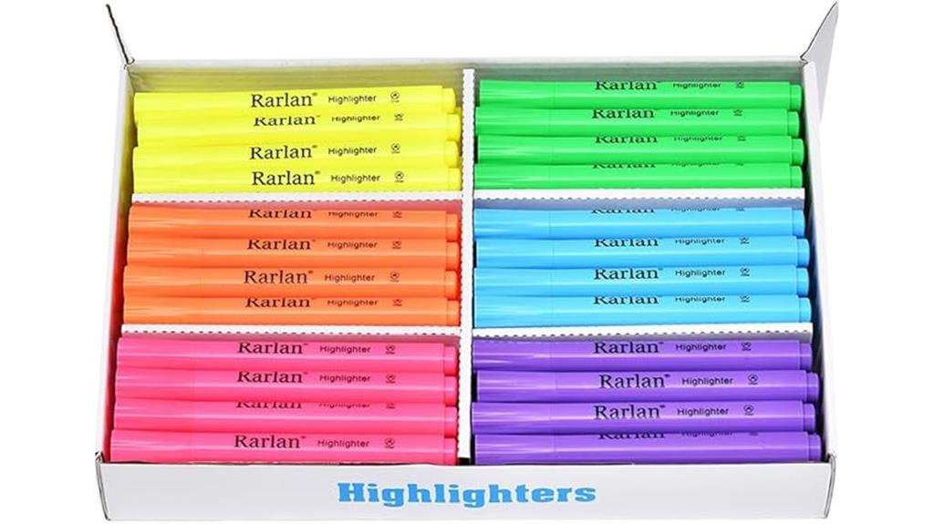 assorted fluorescent chisel highlighters
