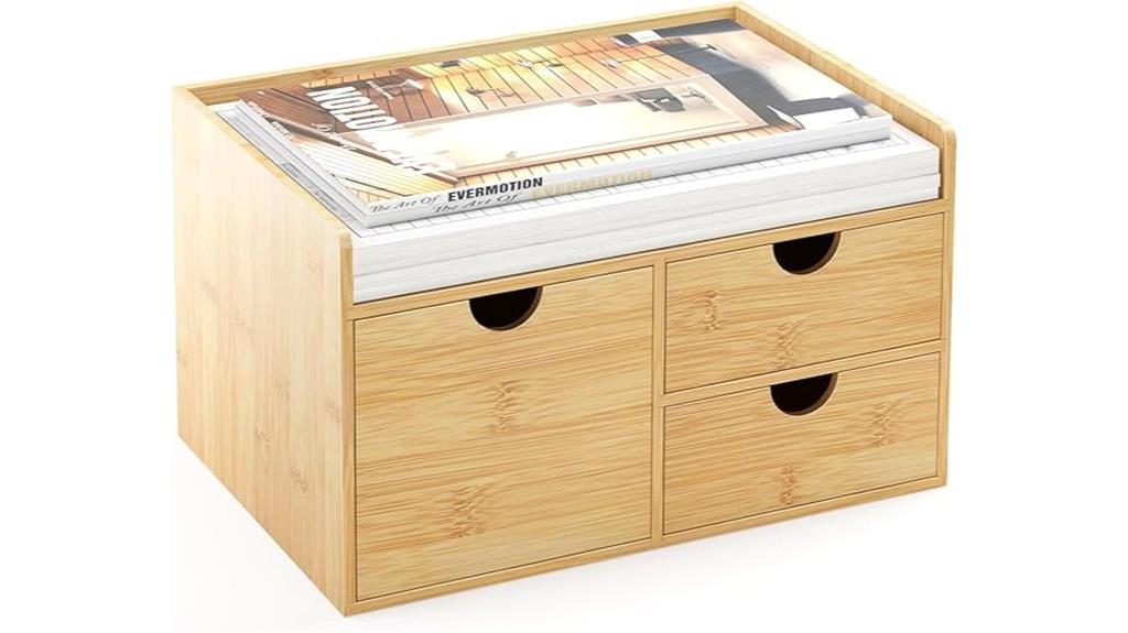 bamboo drawer desk organizer