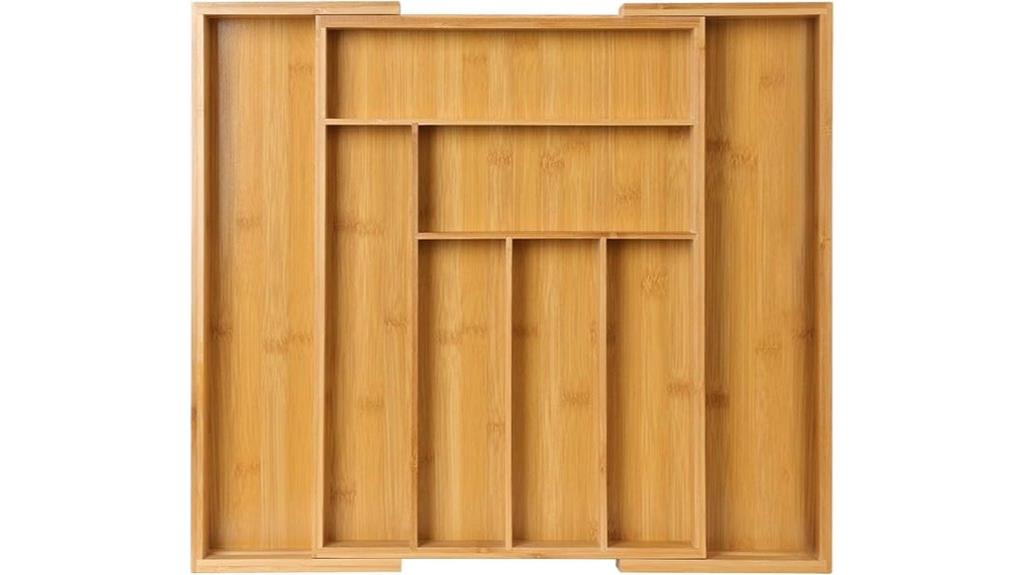bamboo utensil drawer organizer