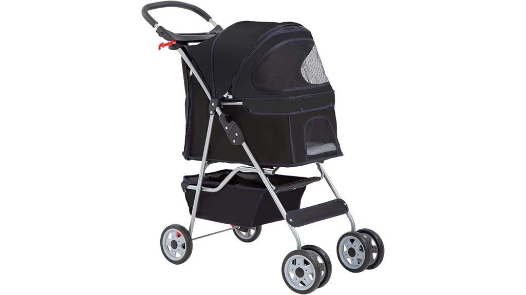 black folding pet carrier