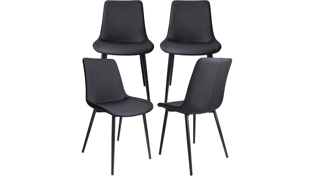 black mid century dining chairs