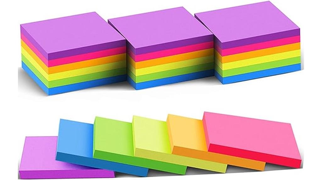 bright color sticky notes