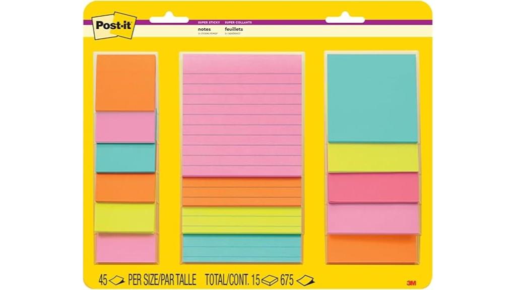 bright neon lined notes
