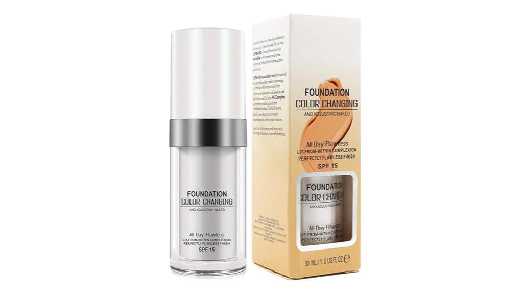 color changing waterproof foundation