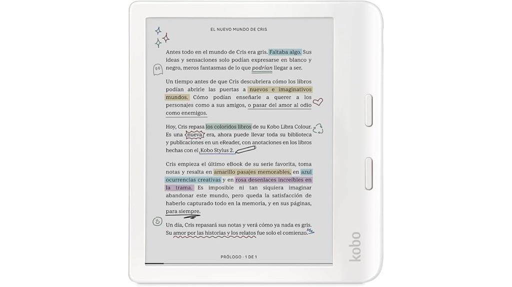 color e ink ereader