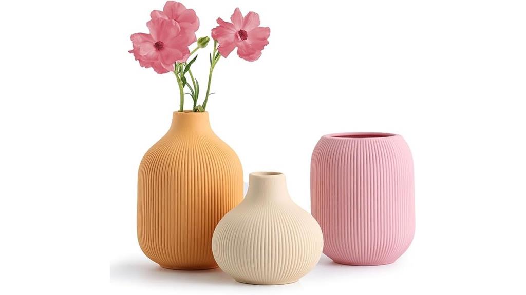 colorful ceramic vase set