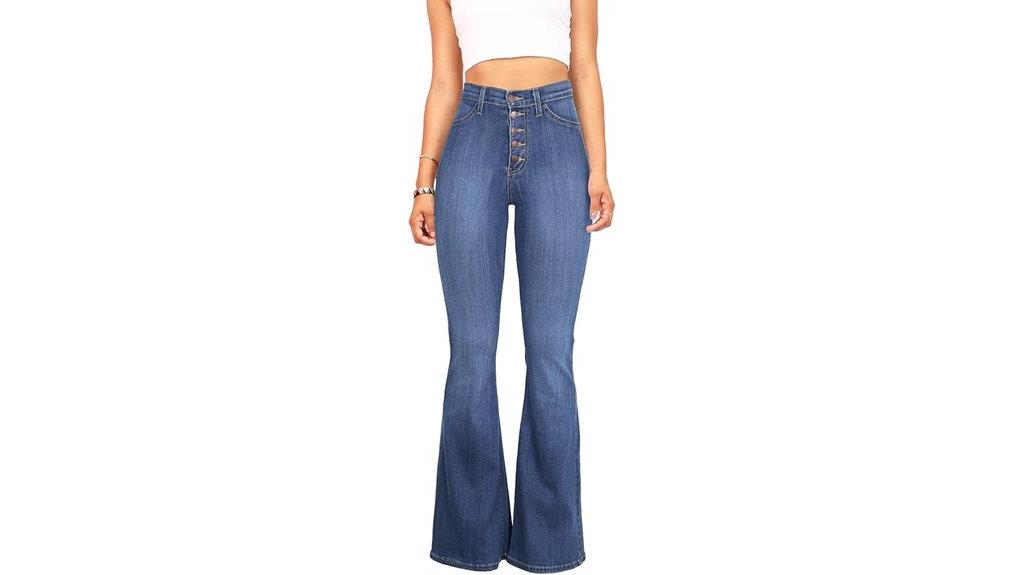 colorful flare denim jeans