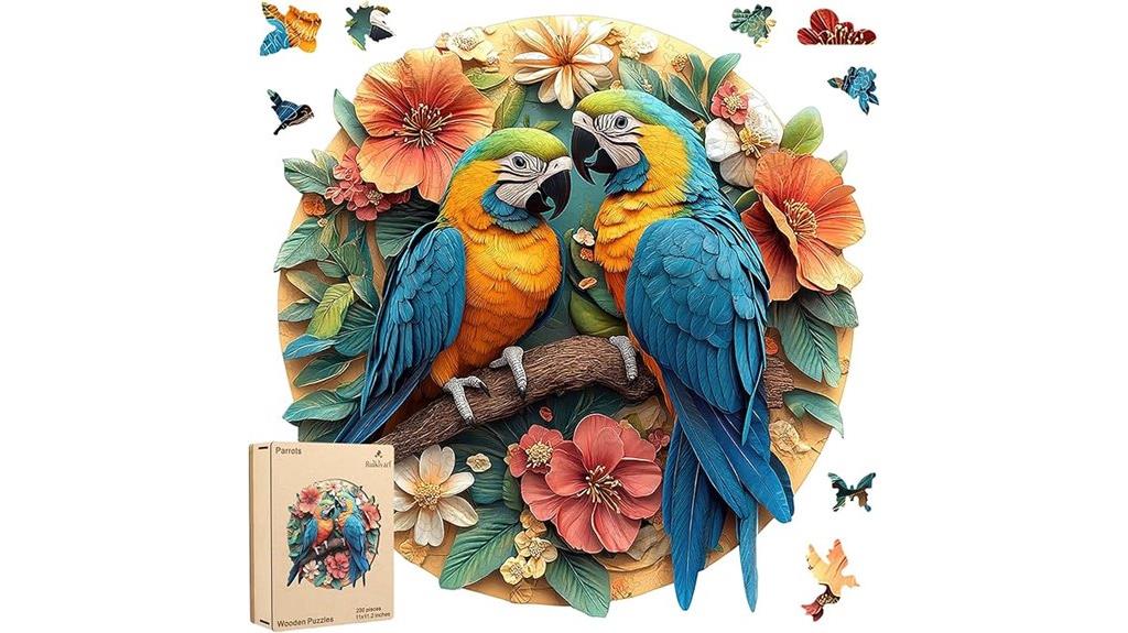 colorful parrot wooden puzzle