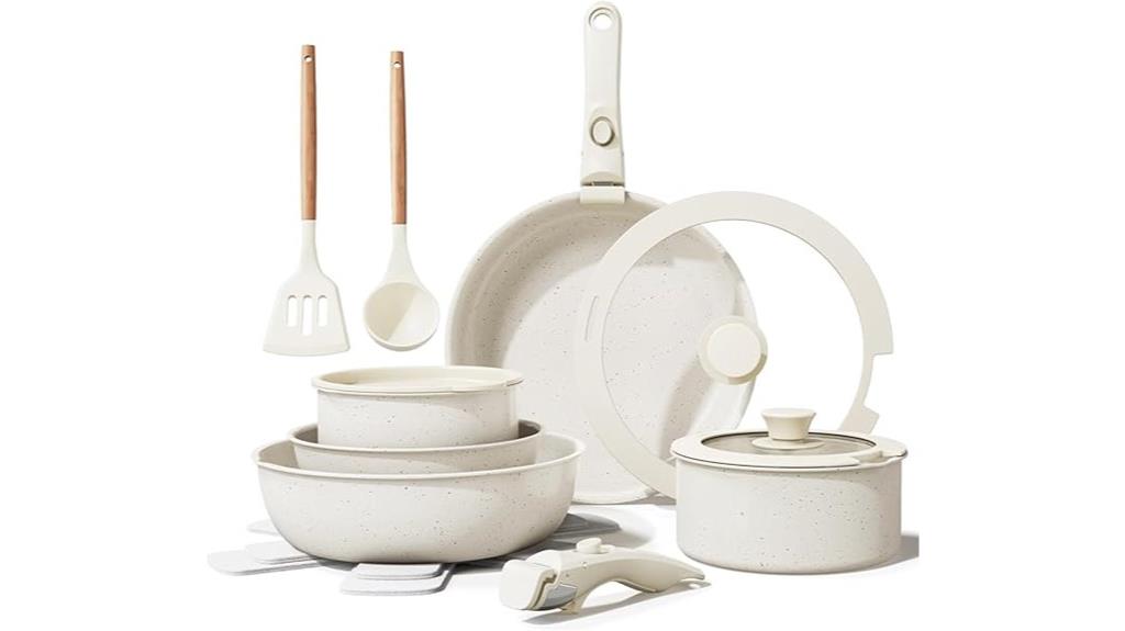 cream white ceramic cookware