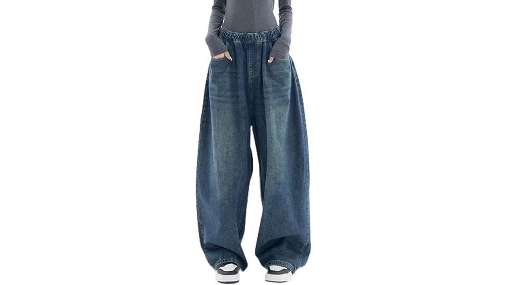 dark wash baggy jeans