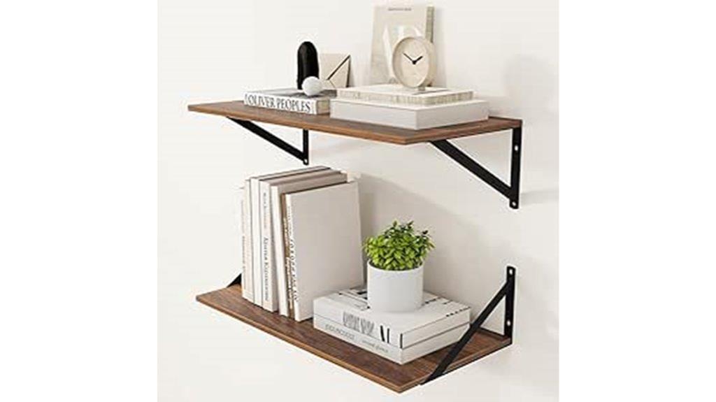 deep wood wall shelves