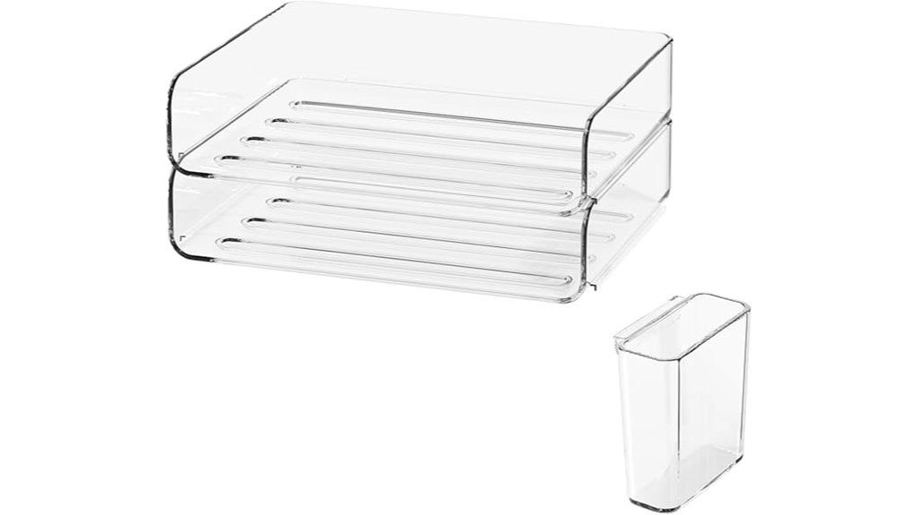dual level desk storage