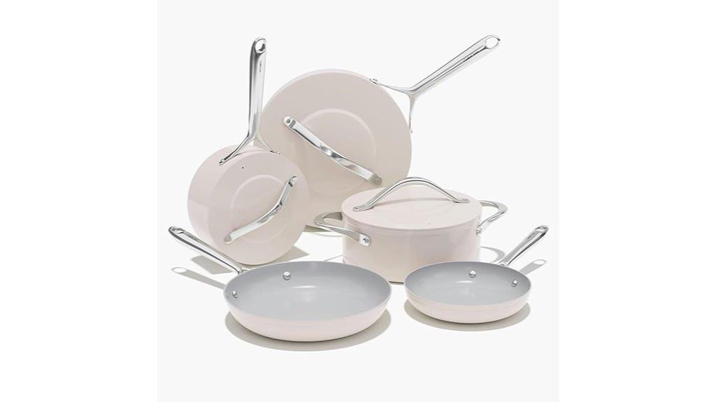 eight piece ceramic cookware