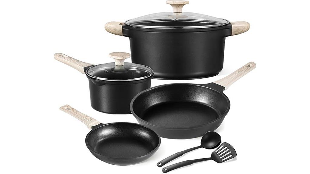 eight piece nonstick cookware set