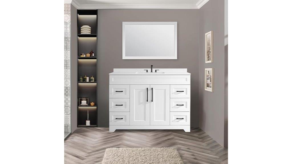 elegant white stone vanity