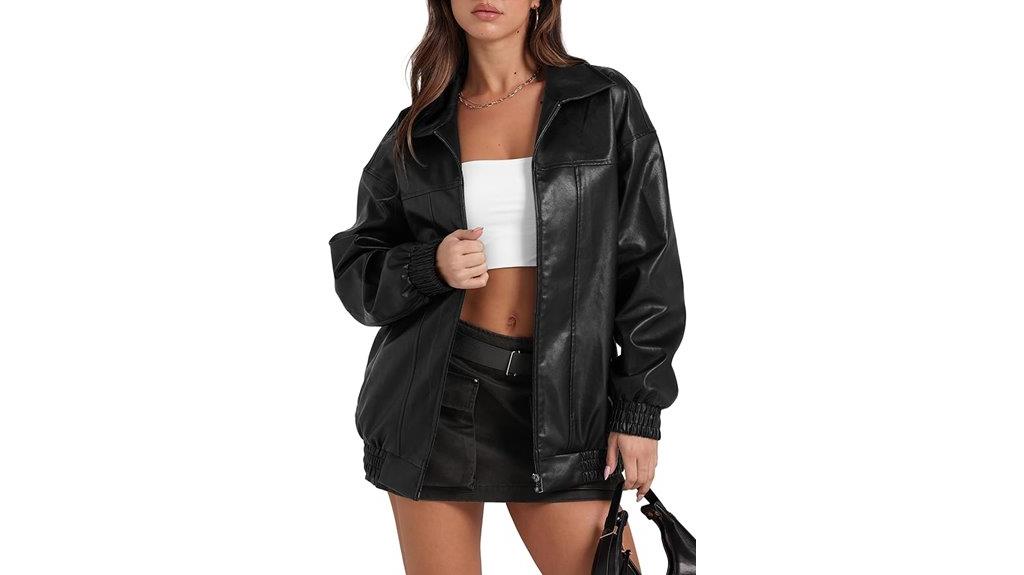 faux leather women s motorcycle jacket