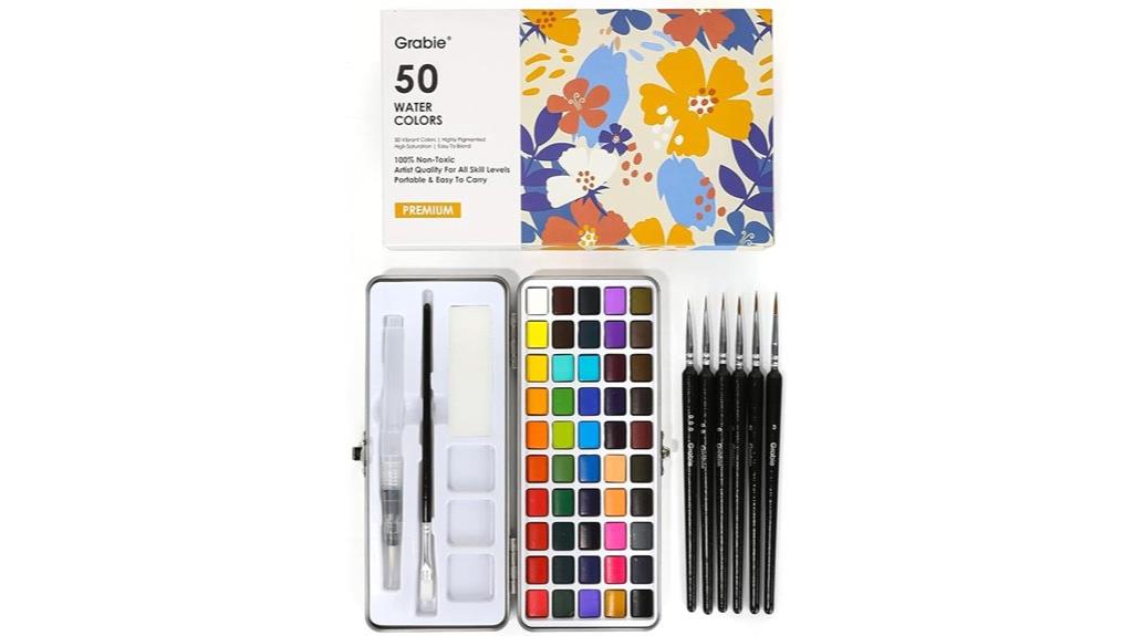 fifty color watercolor brush set