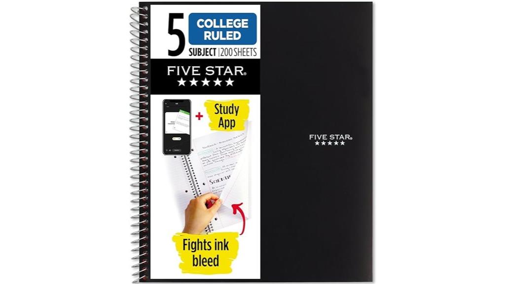 five star study notebook