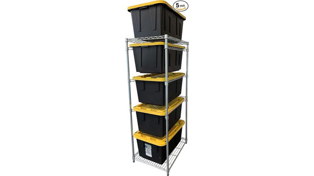 five tote bin storage