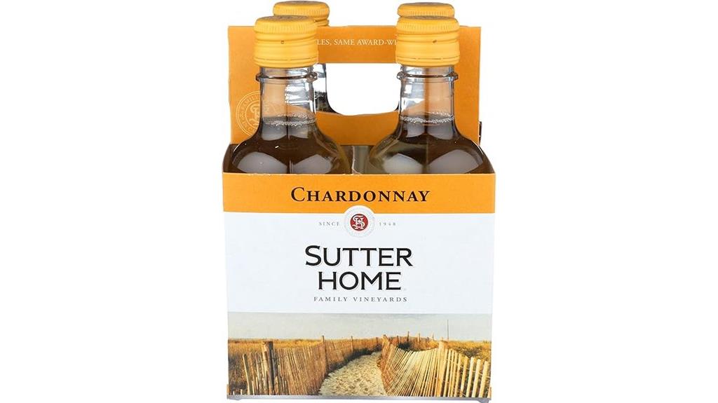 four 187 ml chardonnay bottles