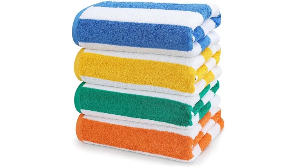 four pack cabana striped towels