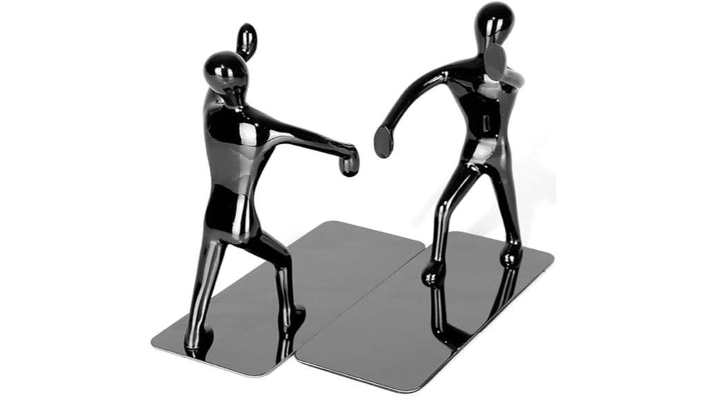 heavy duty black steel bookends