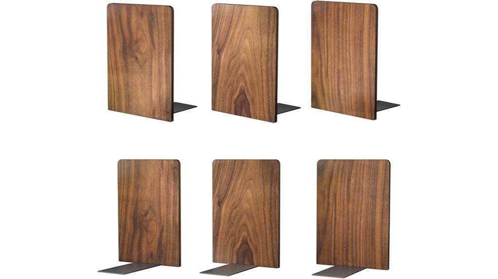 heavy wooden bookends set