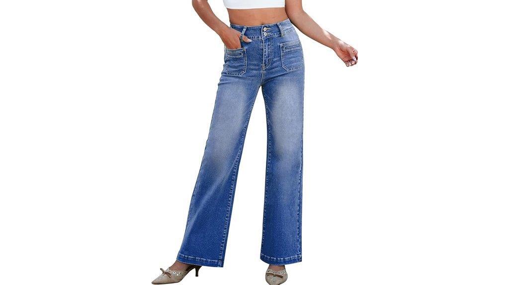 high waist wide leg jeans