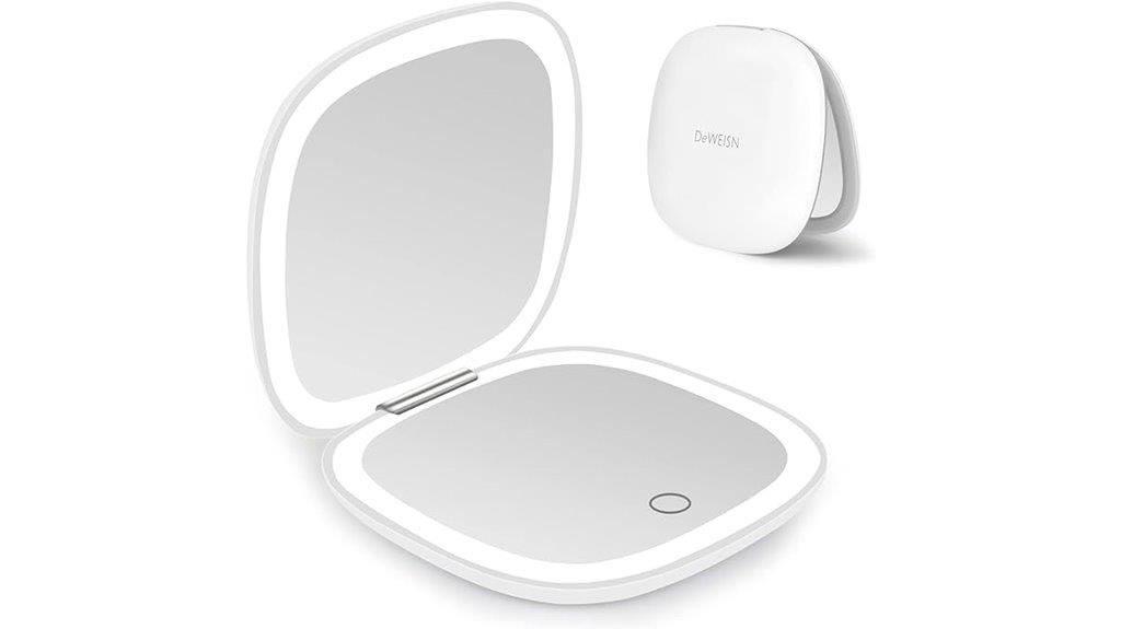 illuminated travel makeup mirror