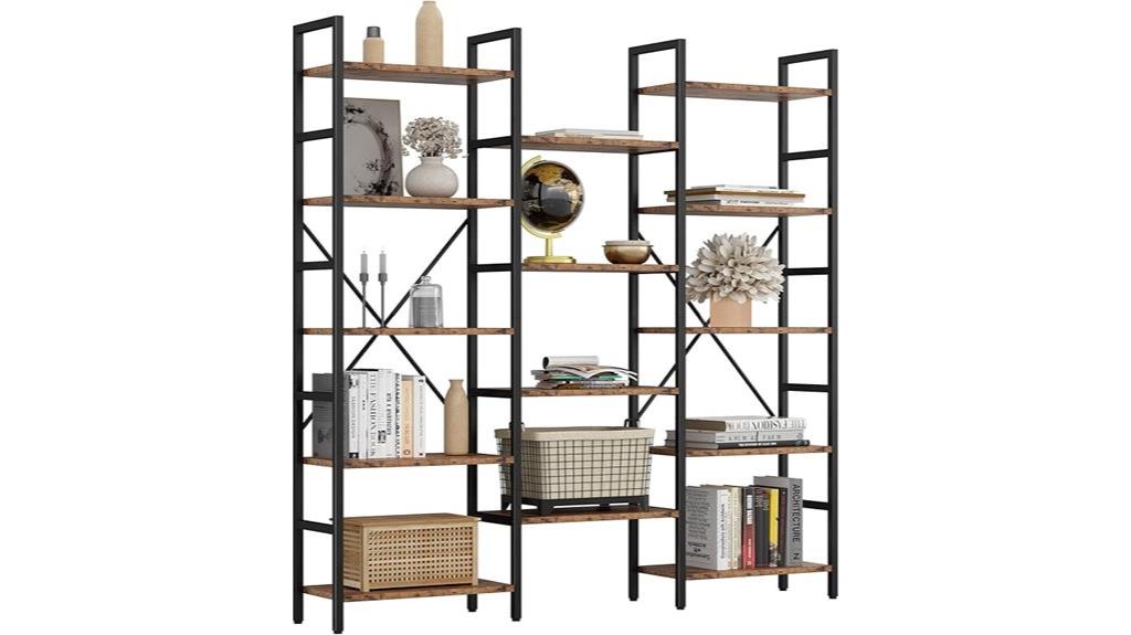 industrial 5 tier bookshelf
