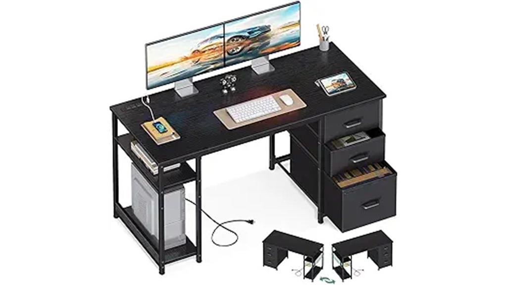 large desk with storage