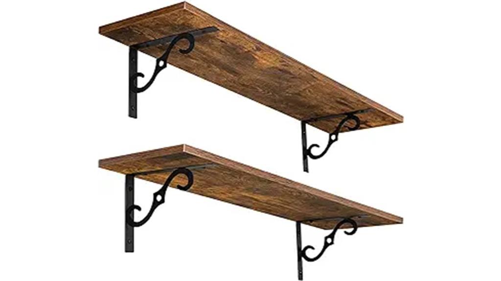 large floating shelf set