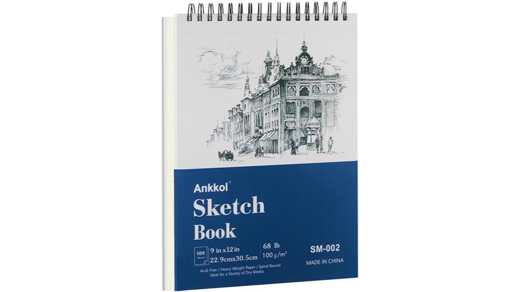 large hardcover spiral sketchbook