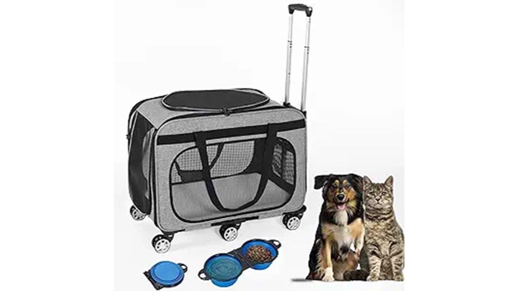large pet carrier wheels