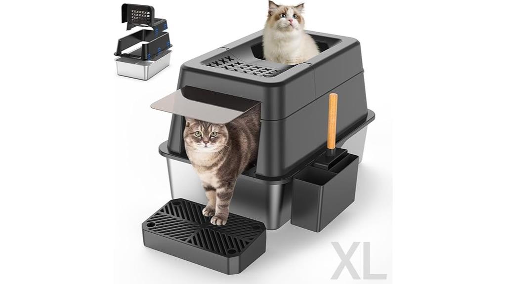 large stainless steel enclosed litter box