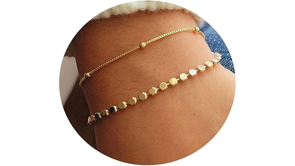 layered herringbone beaded bracelets