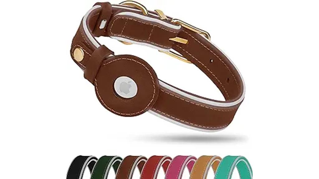 leather airtag dog collar