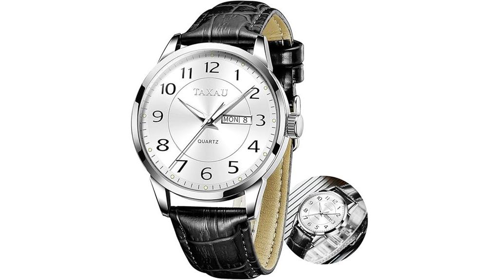 leather men s waterproof watch