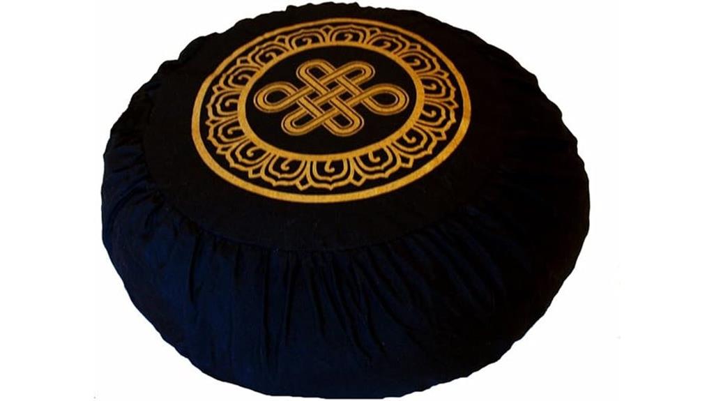 meditation cushion with lotus