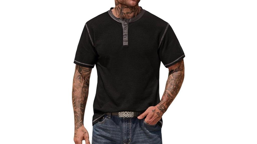 men s casual waffle shirts