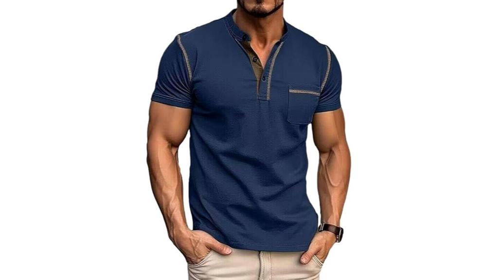 men s cotton henley tee