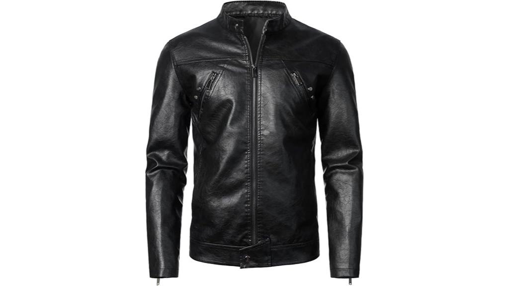 men s faux leather biker jacket