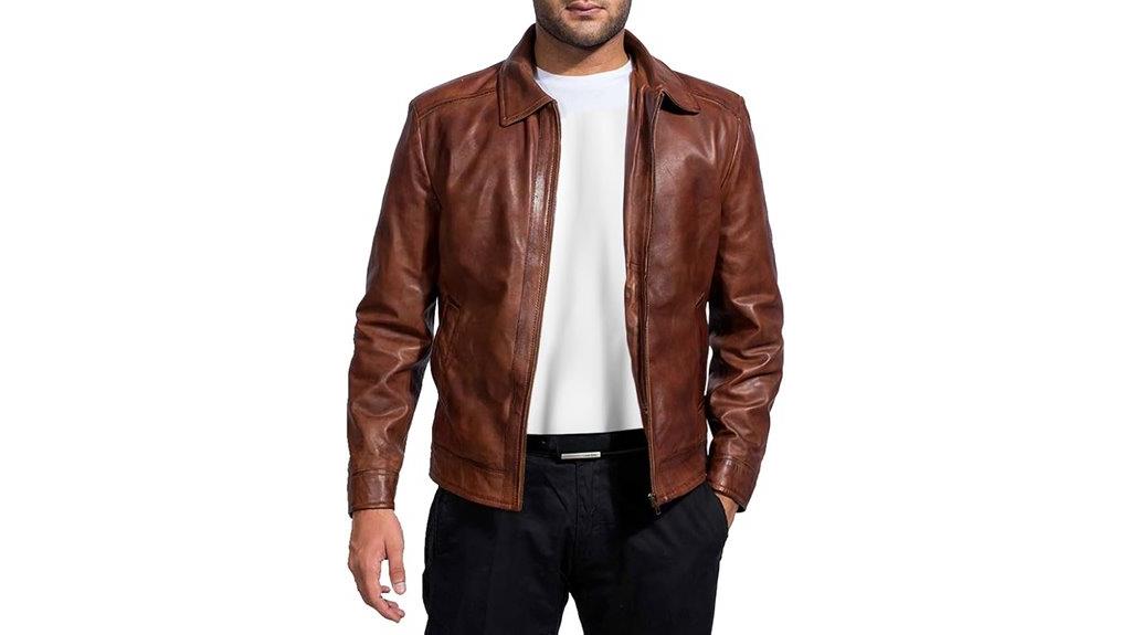 men s vintage brown leather jacket