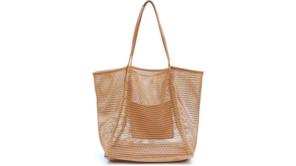 mesh beach tote