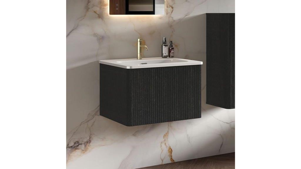 modern black oak vanity